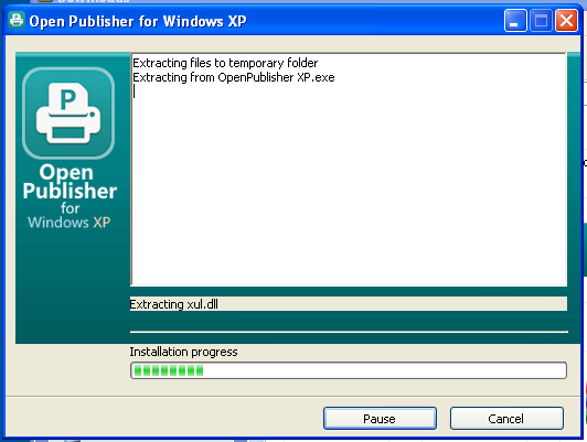 Open Publisher Launching on Windows XP
